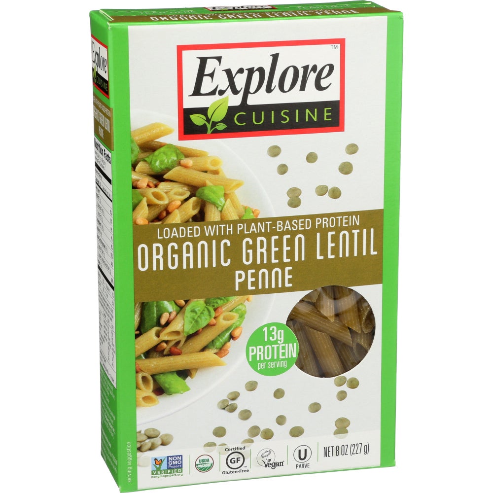 Pasta, Penne, Green Lentil, Organic,6 - 8 OUNCE