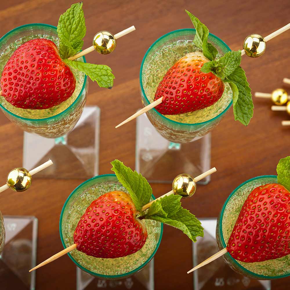 Skewers, 4 Inch, Bamboo, Gold Sphere, 4 Linear Inch,1 - 1000 COUNT