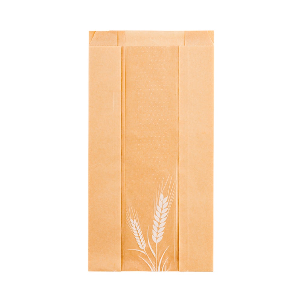 Bags, Bread, 5.75 x 2.75 x 11.5 Inch, Paper, Brown with Wheat Pattern,1 - 100 COUNT