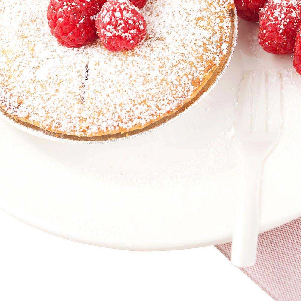 Forks, Cake, Heavyweight Plastic, Pearl White, 4 Inch, with Knife-Edge, 4 Linear Inch,1 - 100 COUNT