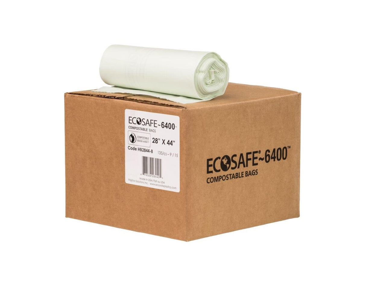 Bags, Compostable, 0.8 Mils, 28 x 44 Inches,9 - 15 COUNT