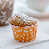 Cups, Baking, 1 Ounce, Paper, Hot Orange Polka Dot, Pleated, 1 Ounce,1 - 200 COUNT