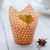 Cups, Baking, 1.7 Ounce, Paper, Hot Orange Polka Dot, Petal, 1.7 Ounce,1 - 200 COUNT