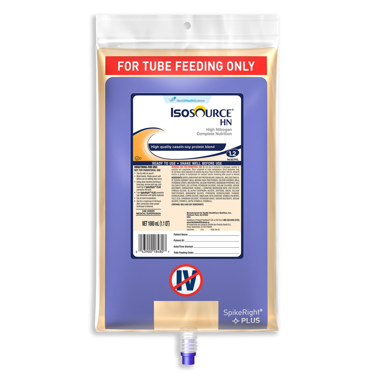 Puree, Unflavored, Spike Right, Isosource, for Adults,6 - 33.8 FLUID