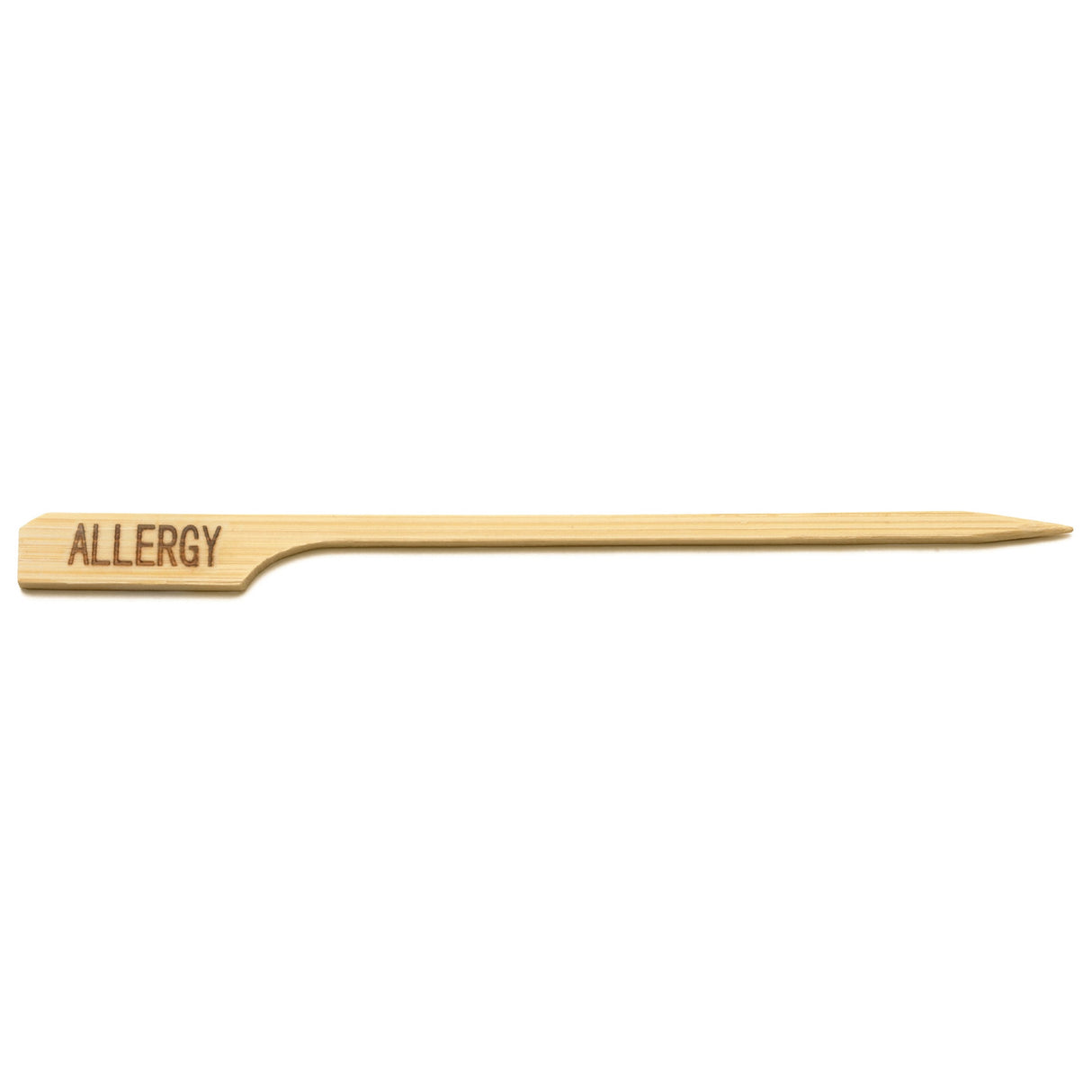 Picks, Paddle, 4.5 Inch, Bamboo, Imprinted Allergy, 4.5 Linear Inch,1 - 100 COUNT