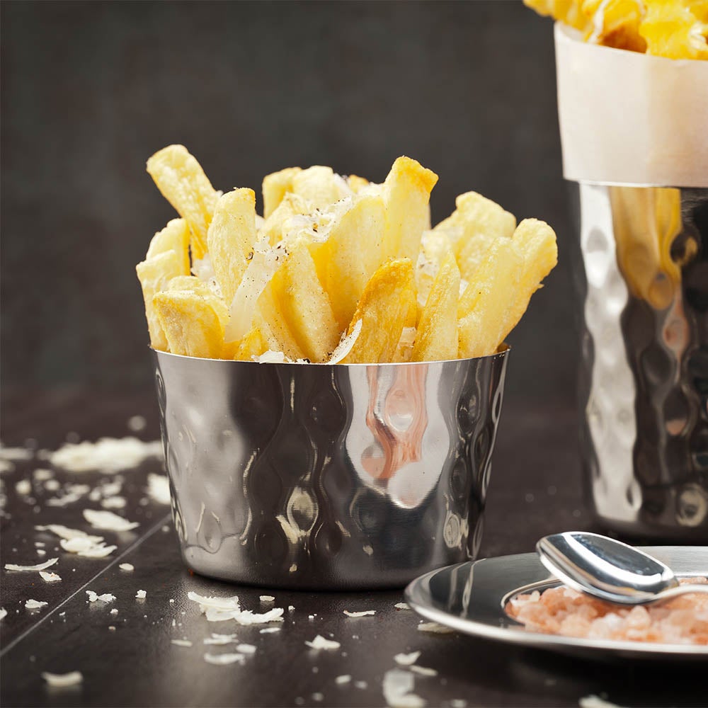 Cups, French Fry, Short Round, Mirror-Finish Stainless Steel,1 - 1 EACH