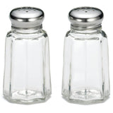 Shakers, Salt & Pepper, 1 Ounce, Paneled, Glass with Stainless Steel Lid, 30 Milliliter,1 - 24 COUNT