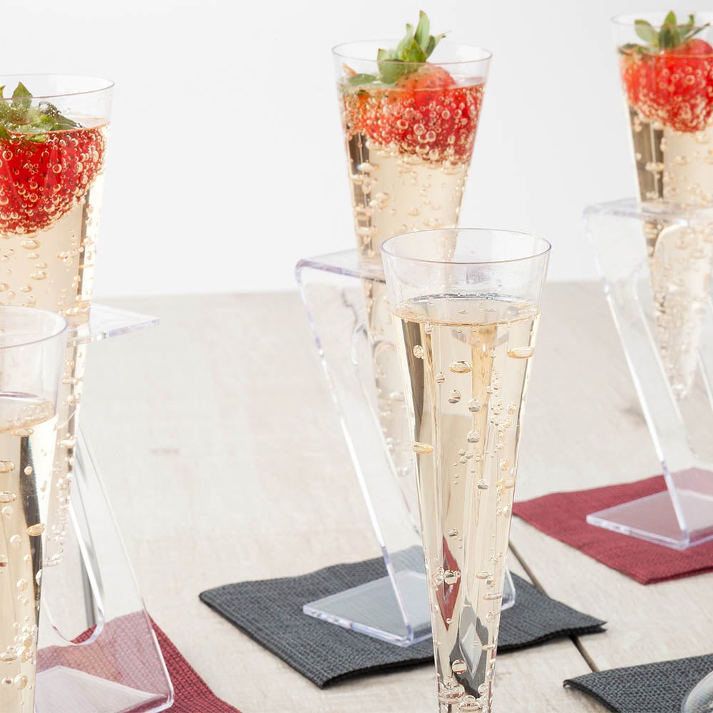 Flutes, Champagne, 5.5 Inch, Plastic, Clear, Medium, Heavyweight, 5.5 Linear Inch,1 - 100 COUNT