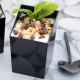 Cups, Dessert, 3 Ounce, Plastic, Black, Square Incline, Heavyweight, 3 Ounce,1 - 100 COUNT