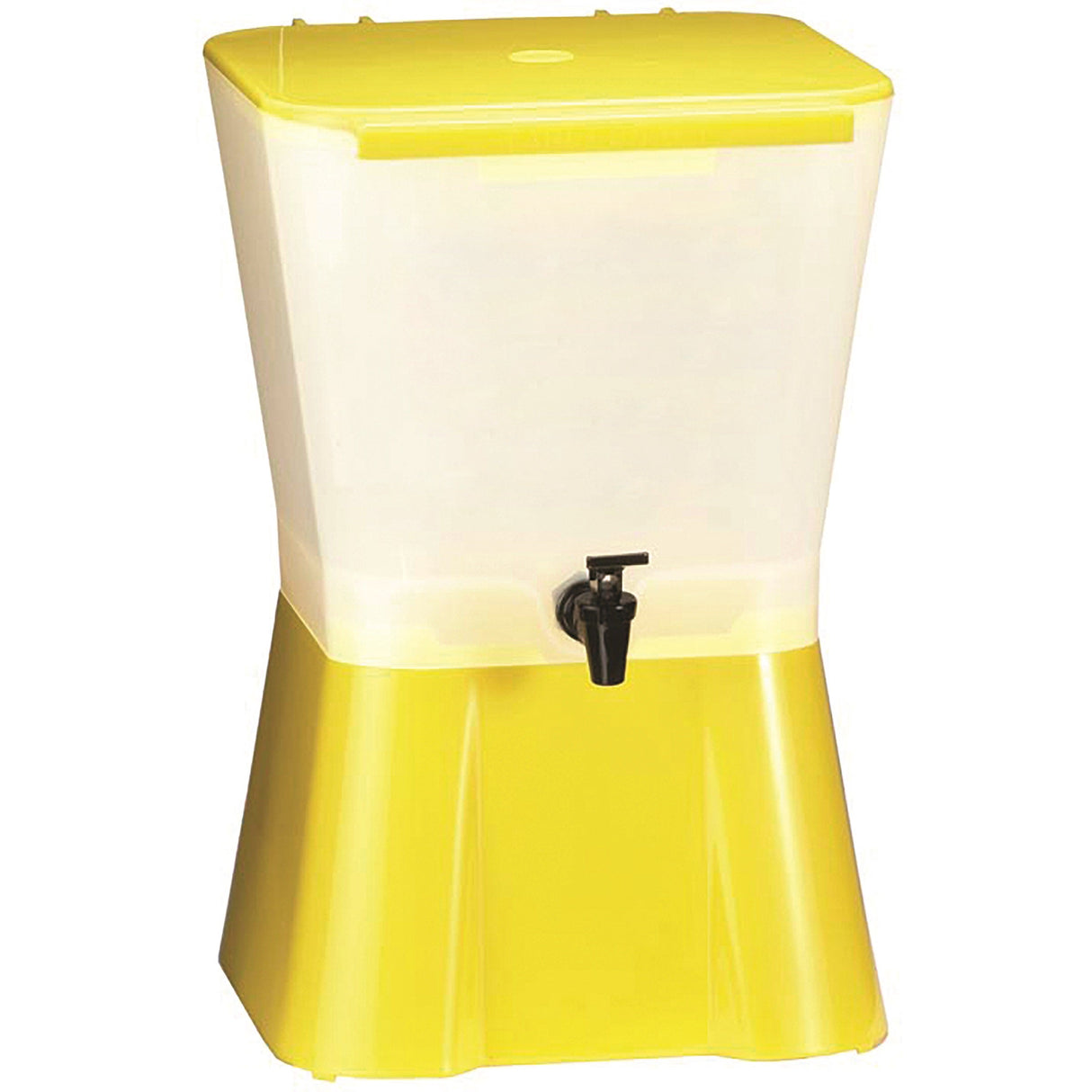 Beverage Dispenser, Cold, 3 Gallon, Clear with Yellow Base, Polypropylene,1 - 1 EACH