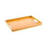 Tray, Serving, 13.5 x 9.5 x 1 Inch, Rectangular, Natural, Bamboo, with Handles,1 - 1 EACH