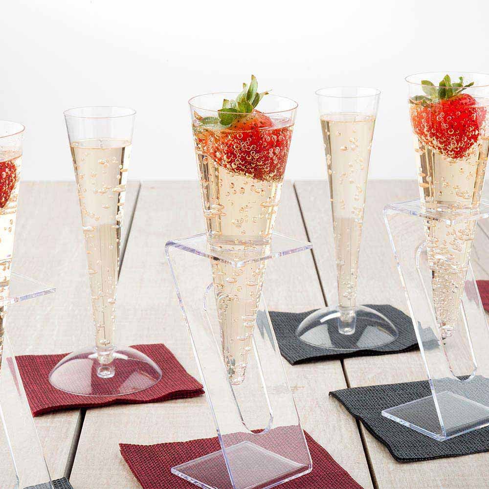 Flutes, Champagne, 6 Inch, Plastic, Clear, Long, Heavyweight, 6 Linear Inch,1 - 100 COUNT