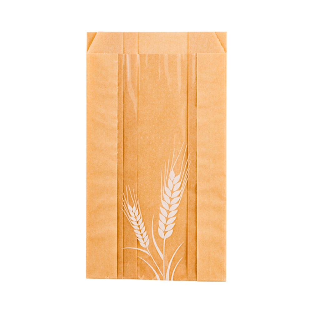 Bags, Bread, 4.75 x 2.75 x 8.5 Inch, Paper, Brown with Wheat Pattern,1 - 100 COUNT