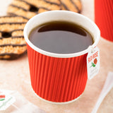Cups, Hot, 4 Ounce, Paper, Red, Ripple Wall, 4 Ounce,1 - 500 COUNT