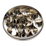 Cutter Set, Cookie, Pastry Tek 12-Piece, Flower & Leaf, Metal, in Round Tin Box,1 - 1 EACH