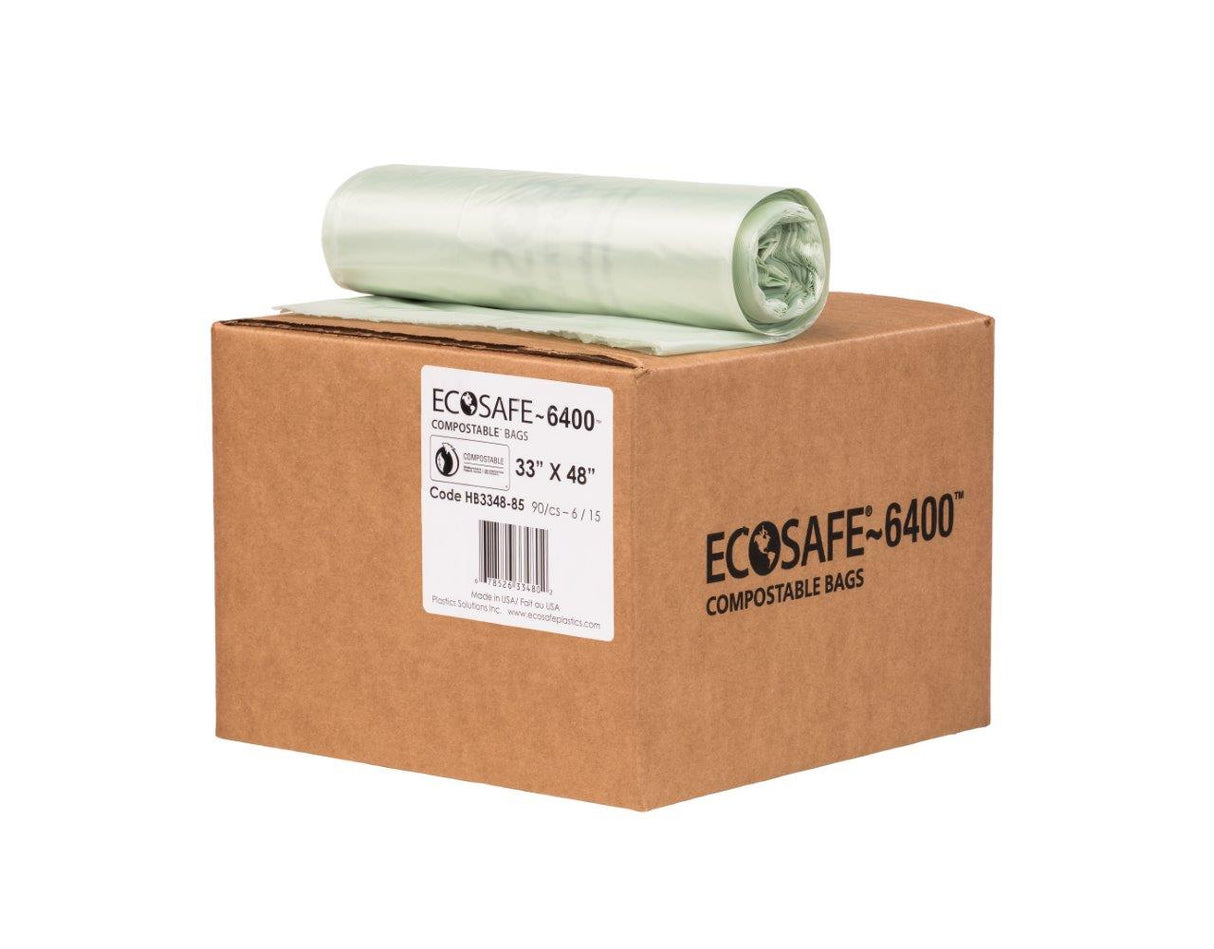 Bags, Compostable, 0.85 Mils, 33 x 48 Inches,6 - 15 COUNT