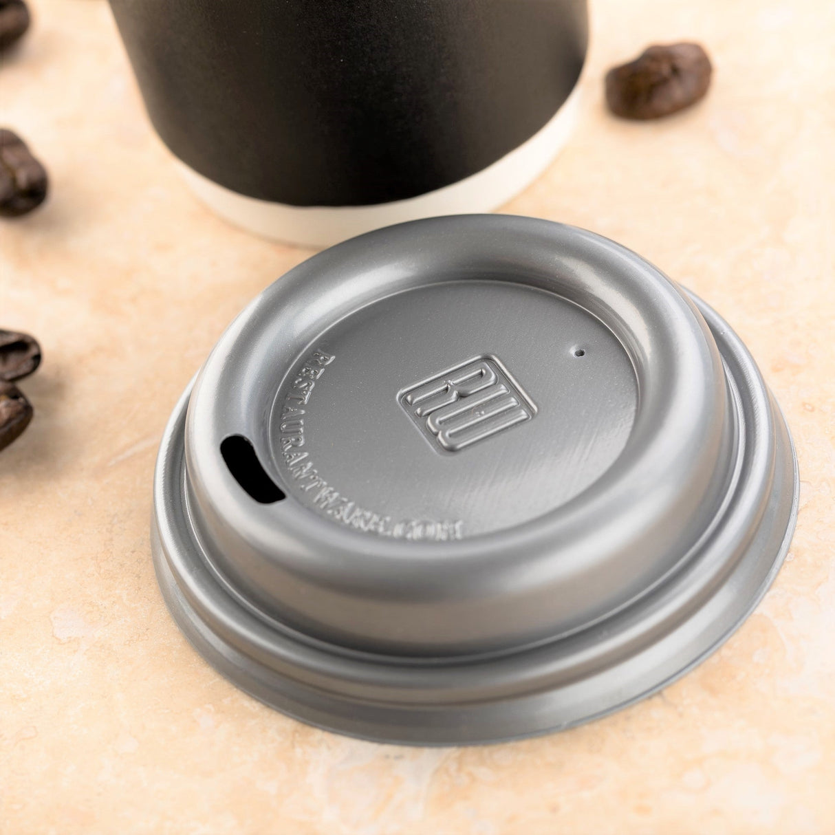 Lids, Flat, Plastic, Pewter Gray,1 - 500 COUNT