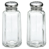 Shakers, Salt & Pepper, 2 Ounce, Paneled, Clear, Glass, with Stainless Steel Tops, 2 Ounce,24 - 1 EACH