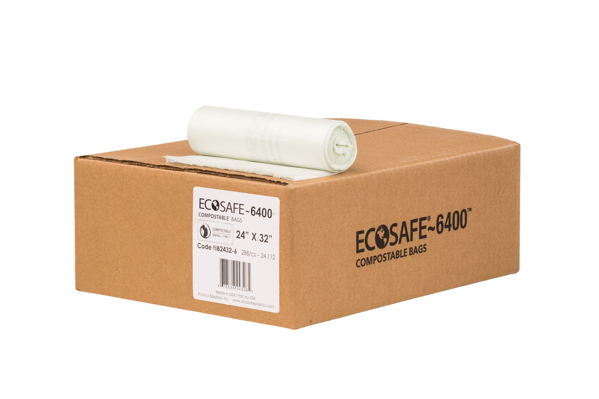 Bags, Compostable, 0.6 Mils, 24 x 32 Inches,24 - 12 COUNT