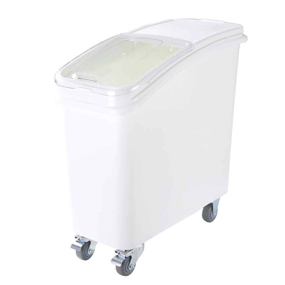 Bin, Ingredient, 21 Gallon, Slant-Top, White, Plastic, with Sliding Lid/Scoop/Casters,1 - 1 EACH