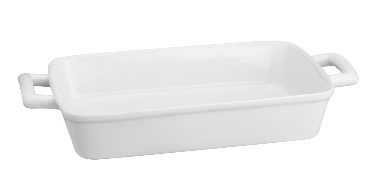 Pan, Lasagna, 13 x 9 x 2.5 Inch, Porcelain, with Handles, White,1 - 1 EACH