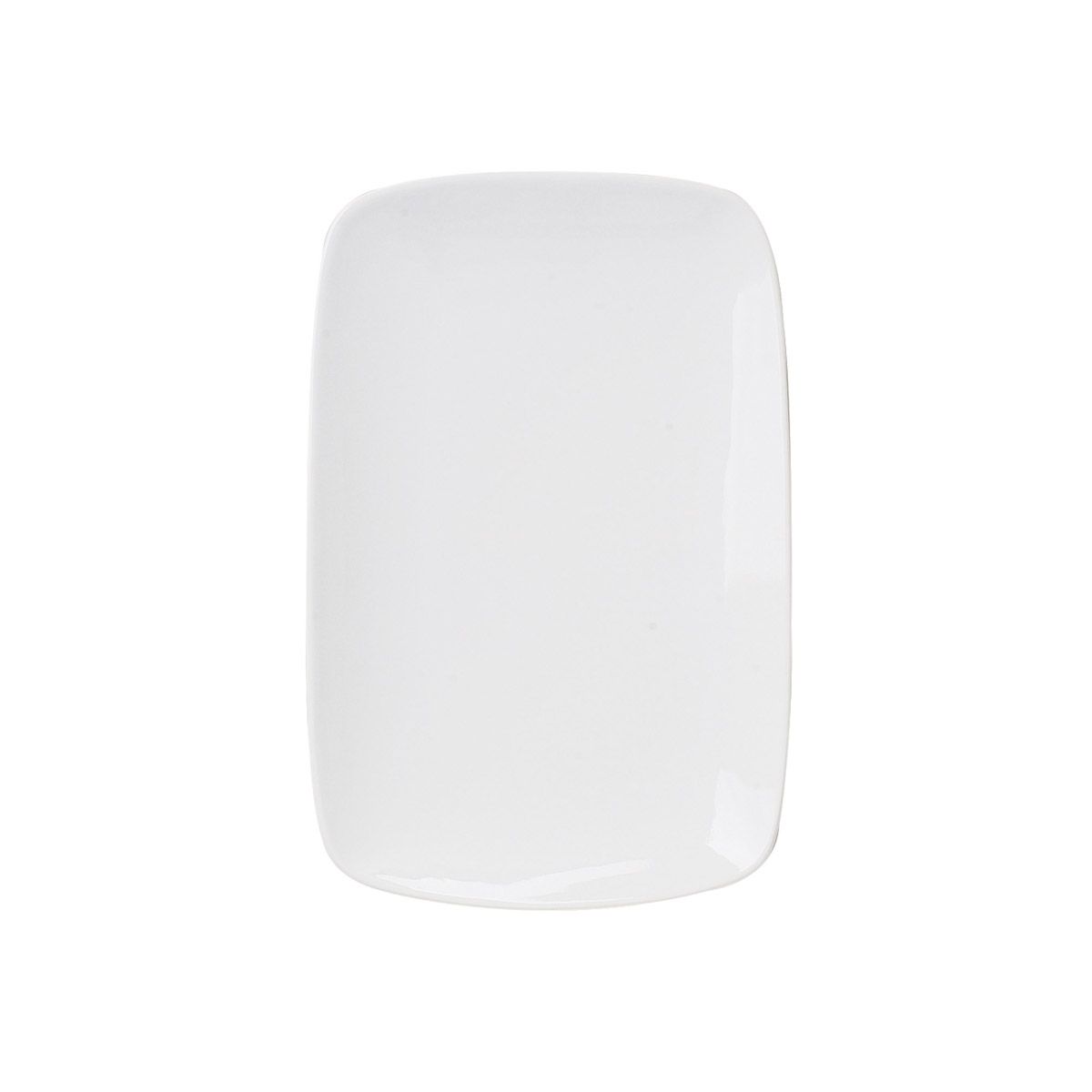 Plates, Porcelain, 7 x 10.25 Inch, White, Undecorated, Rectangular,12 - 1 EACH