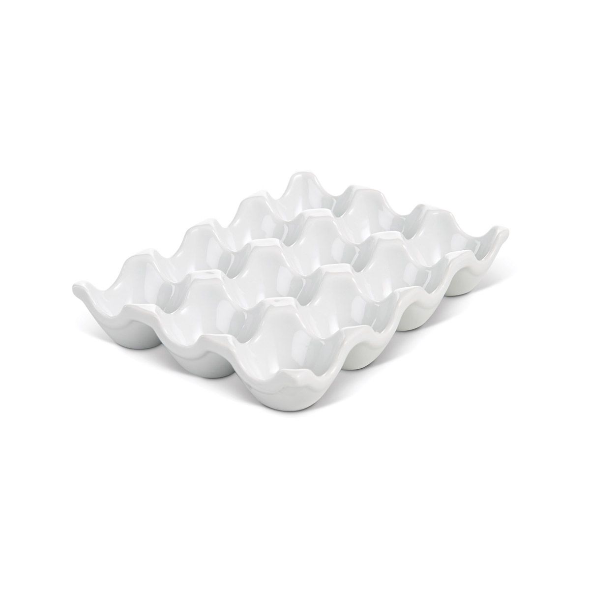 Egg Crate, 12 Egg, Rectangular, White, Porcelain,6 - 1 EACH