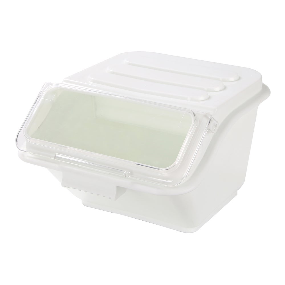 Bin, Ingredient, 2.6 Gallon, Slant-Top, White, Plastic, with Scoop,1 - 1 EACH