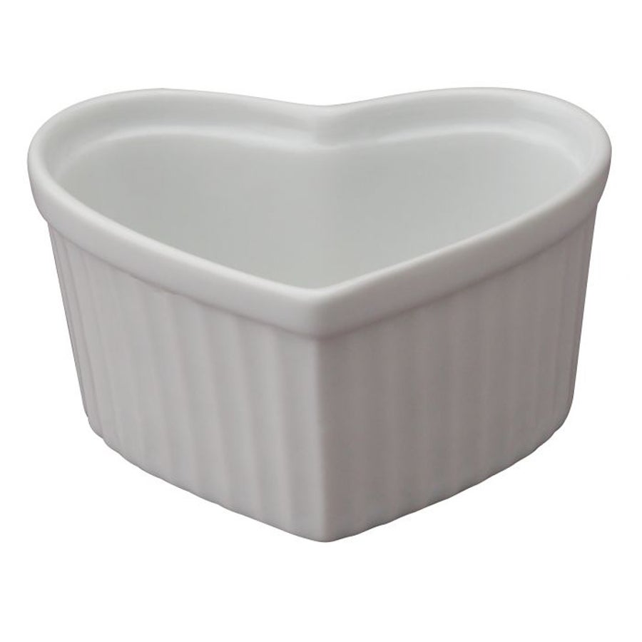 Ramekins, Porcelain, 5 Ounce, White, Heart-Shaped,6 - 1 EACH