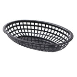 Baskets, Serving, 11 x 7 x 1.50 Inch, Oval, Black, Plastic,100 - 1 COUNT