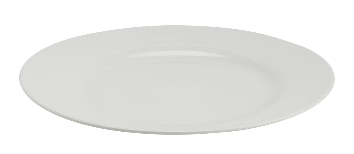 Plate, Buffet, Porcelain, 12 Inch, Wide Rim, White, Undecorated,12 - 1 EACH