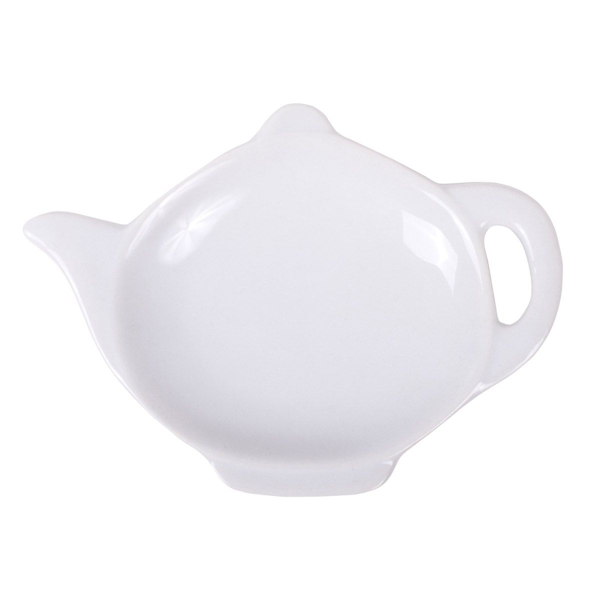 Dish, Tea Bag, Porcelain, 4.5 Inch, White, Tea Pot-Shaped,144 - 1 EACH