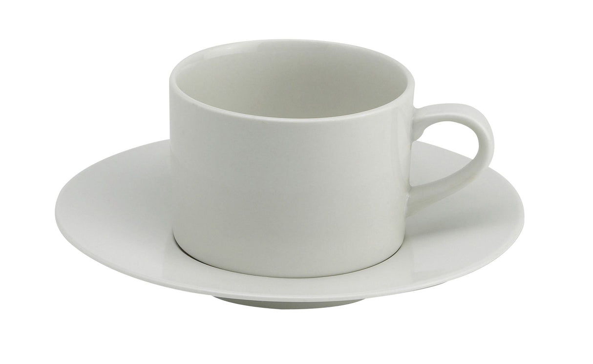 Cup & Saucer Set, 8 Ounce, Porcelain, White,36 - 1 EACH