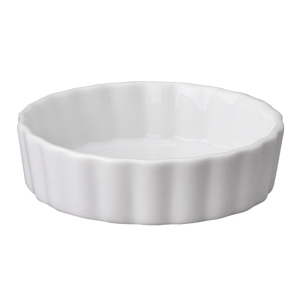 Dish, Quiche, Porcelain, 4 x 1 Inch, White,6 - 1 EACH