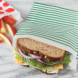 Bags, Sealable Sandwich, 1 Quart, Paper, Green Stripe,12 - 50 COUNT
