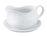 Bowls, Gravy, Hotel Porcelain, 24 Ounce, with Saucer, White,12 - 1 EACH