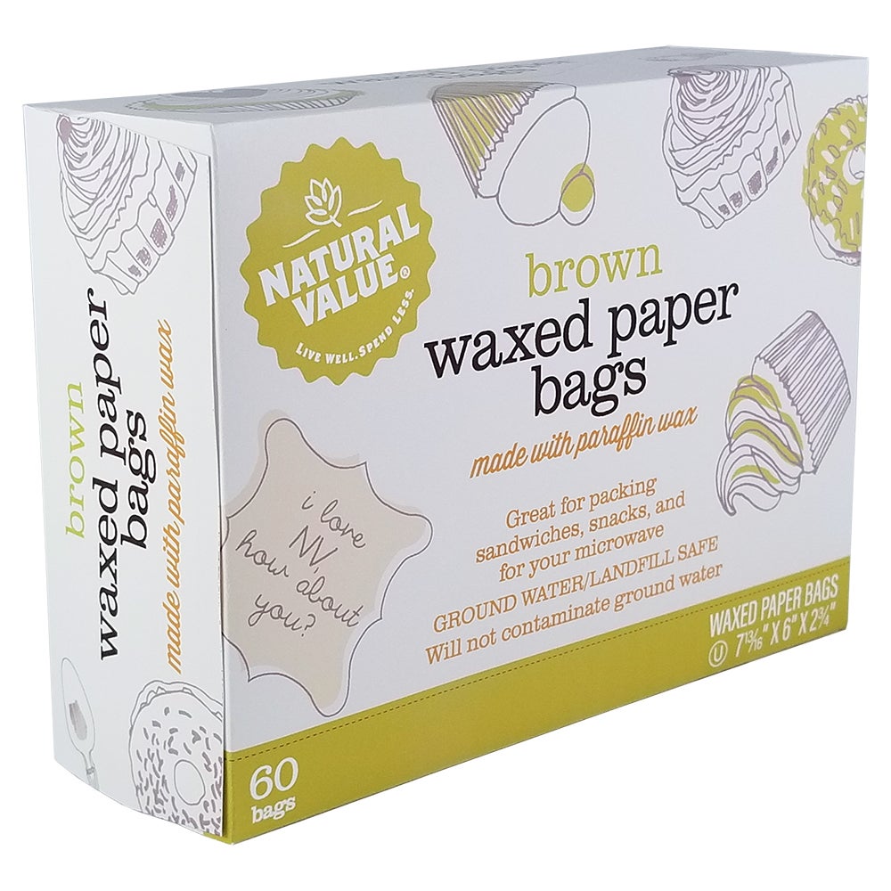 Bags, Waxed, 7.187 x 6 x 2.75 Inch, Paper,12 - 60 COUNT