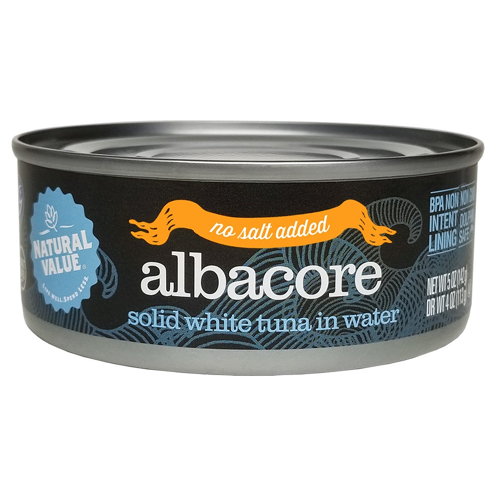 Tuna, White Albacore, Solid in Water, No Salt Added, Ready-to-Use, Shelf-Stable,24 - 5 OUNCE