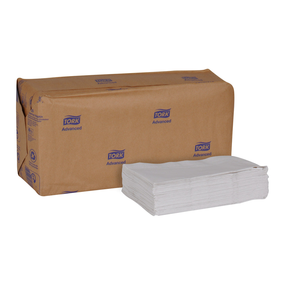 Napkins, Mini-Fold Dispenser, 1-Ply, White, 13 x 12 Inch,12 - 500 COUNT