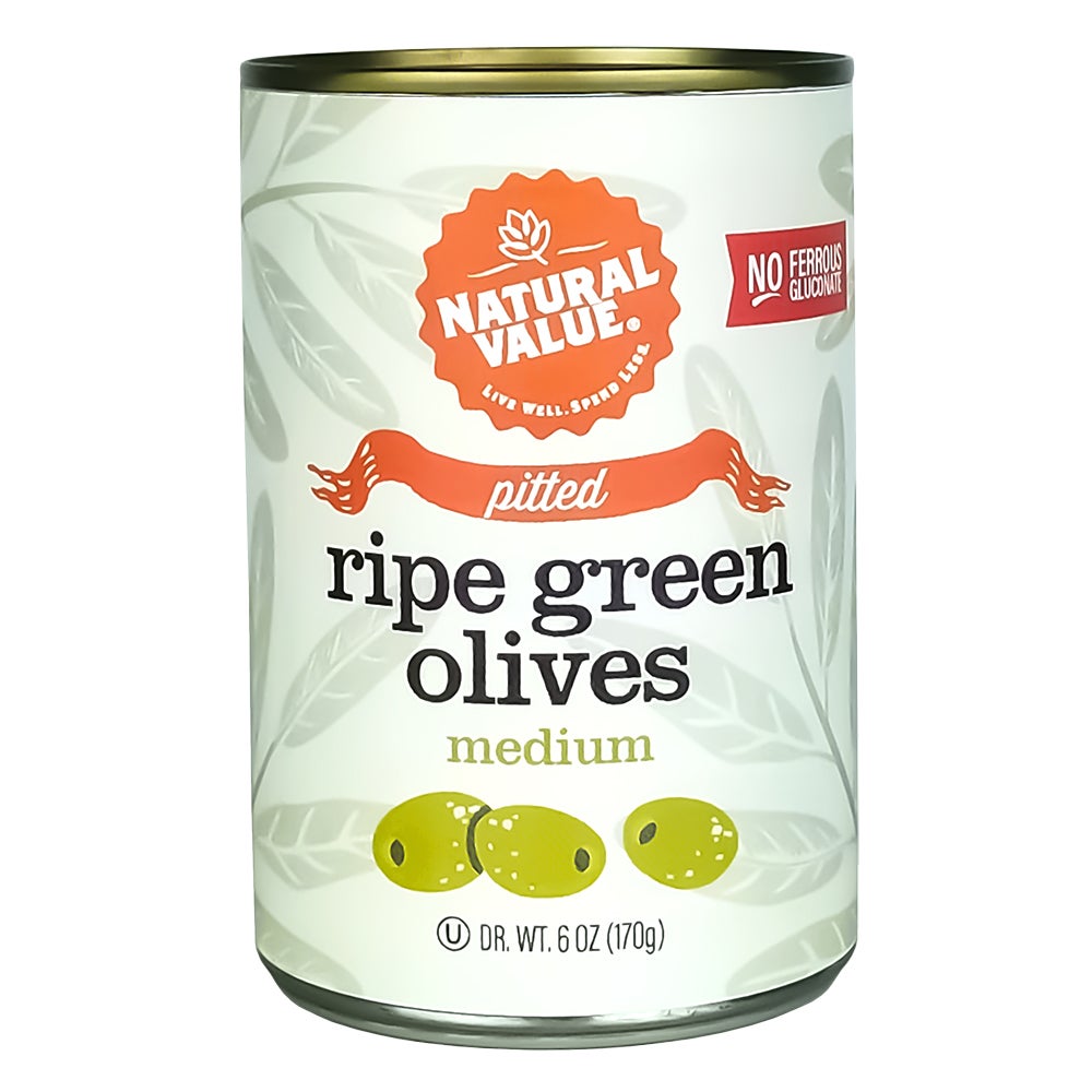 Olives, Green, Medium, Pitted,12 - 6 OUNCE