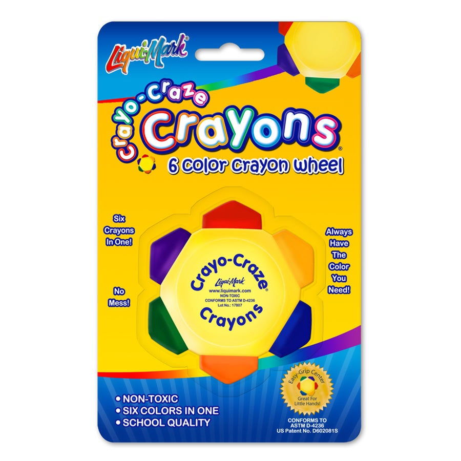 Crayon Wheel, 6 Assorted Colors,96 - 6 PIECE