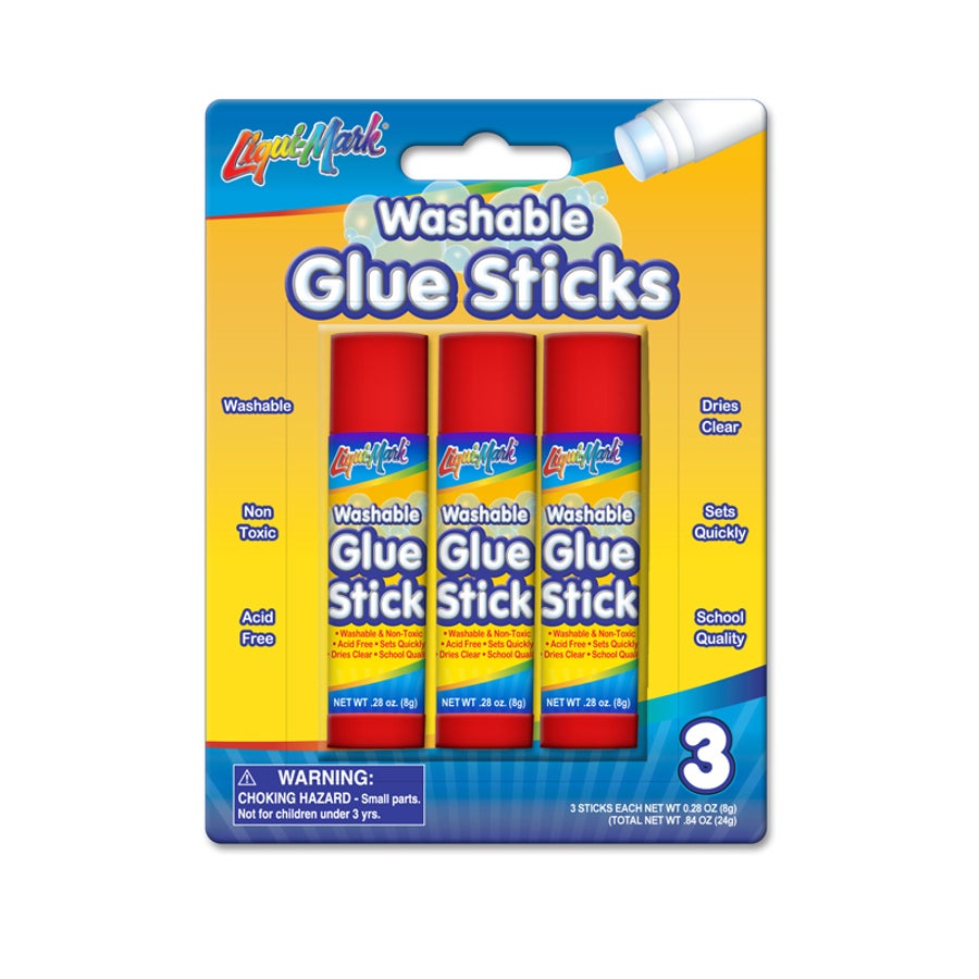 Glue Sticks, Clear, Washable,144 - 3 PIECE