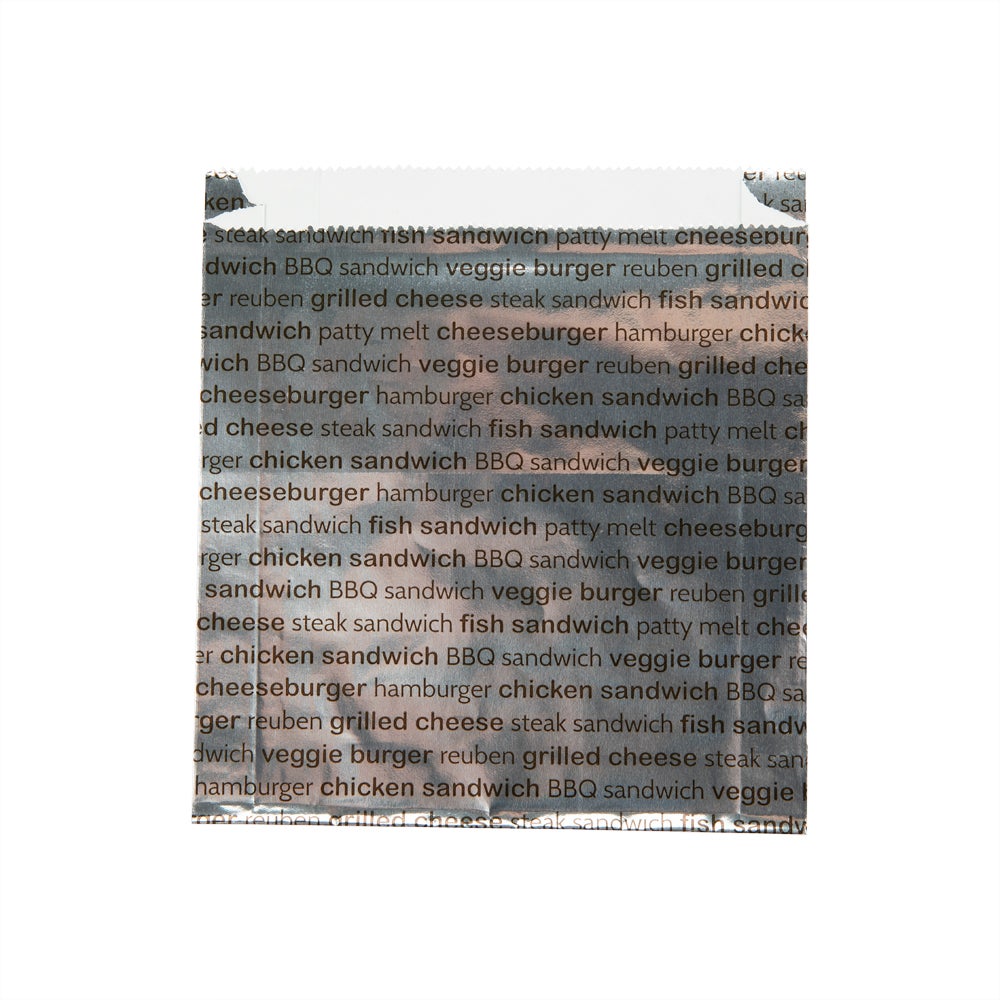Bags, Burger, 6 x 1.25 x 6.5 Inch, Foil/Paper, Printed,1 - 100 COUNT