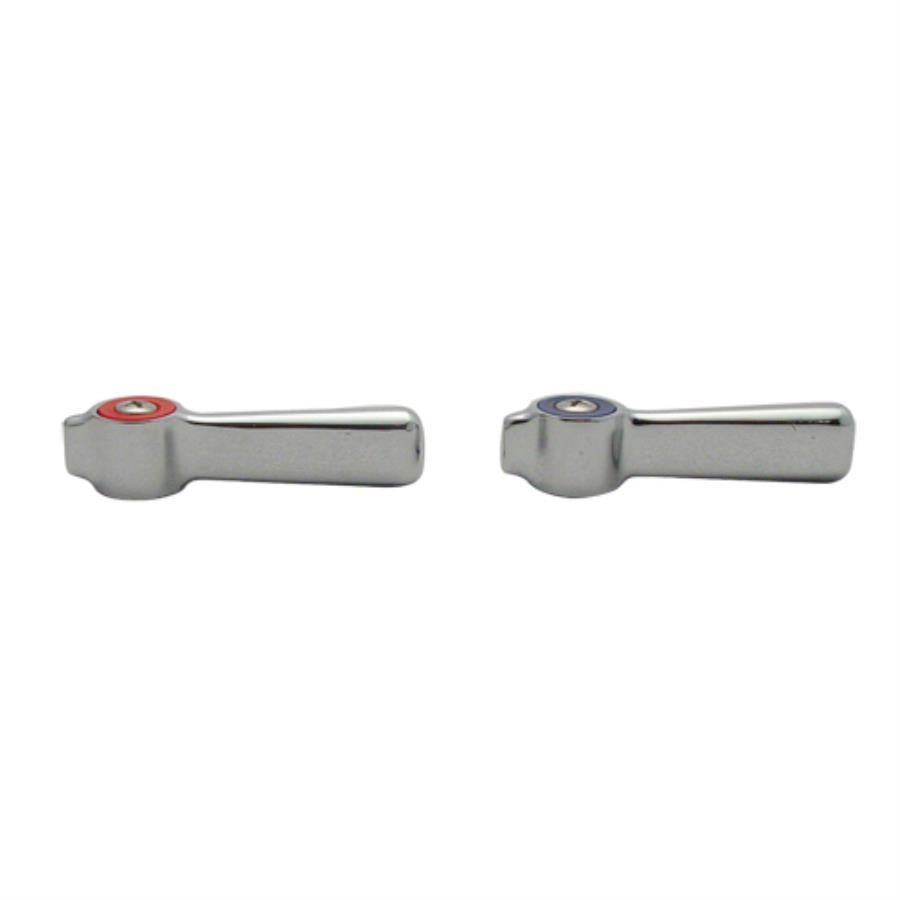 Handle Set, Hot & Cold, 2.38 Inch, Chrome Plated, with Vandal Proof Screws,1 - 2 COUNT