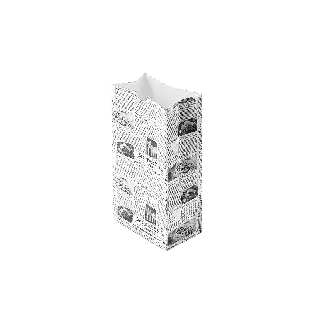 Bags, 5 x 3.25 x 9.5 Inch, Paper, Newspaper Print,1 - 100 COUNT