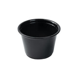 Cups, Portion, 4 Ounce, Plastic, Black, Round,1 - 2000 COUNT