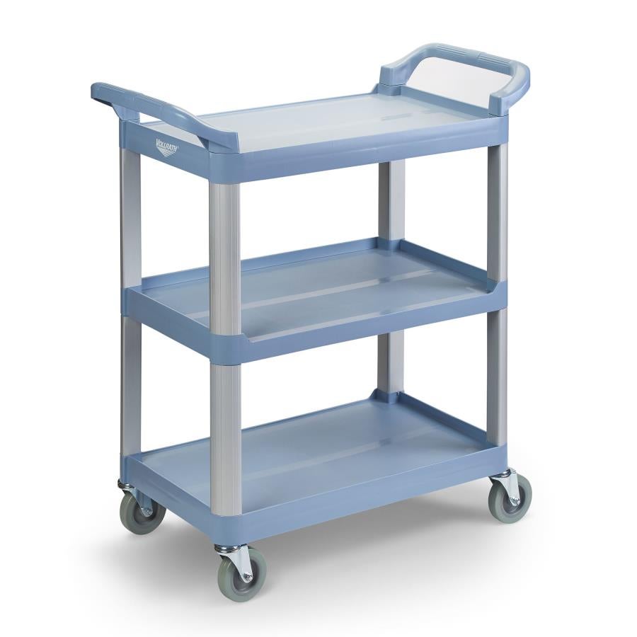 Cart, Utility, 3-Shelf, 19.87 x 40 Inch, Gray, Plastic, 4 Inch Swivel Casters,1 - 1 EACH