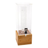 Dispenser, Beverage, 2 Gallon, Square, Acrylic & Bamboo, 9.75 x 8.5 x 22.75 Inch, with Infusion Core,1 - 1 EACH