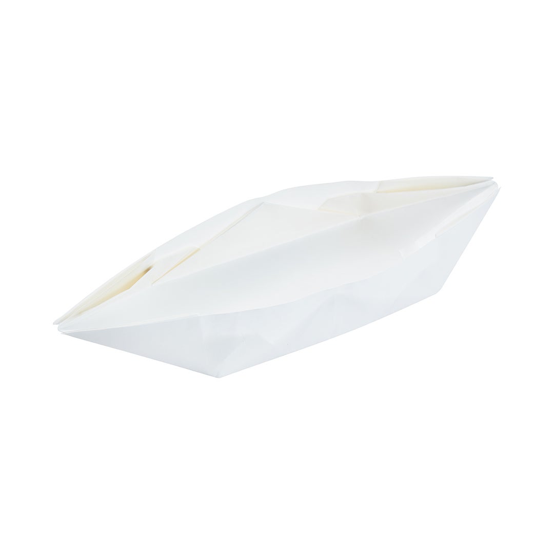 Trays, 13.5 x 4 x 1.5 Inch, Paper, Origami Boat Shape, Grease-Resistant,1 - 100 COUNT