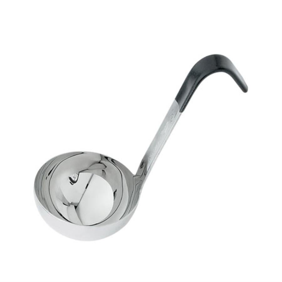 Ladles, Short Handle, 4 Ounce, Stainless Steel, Black Handle,1 - 12 COUNT